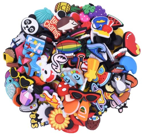 JelKen Lot of 30 PCS Random Unisex-Adult Shoe Charms for Croc Charms, Different PVC Cartoon Shoe Decorations Accessories for Bracelet Wristband