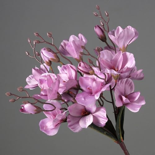 AIDNTBEO Gladiolen-Simulationsstrauß, Magnolie, atemberaubender Magnolien-Blumenstrauß, dekorativ, künstlich, 43 cm (lila)