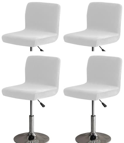 Levoberg - Funda de taburete de bar con respaldo extensible de terciopelo, funda de taburete alto de encimera, cubierta de silla alta de bar giratoria, lavable a máquina, 4 piezas