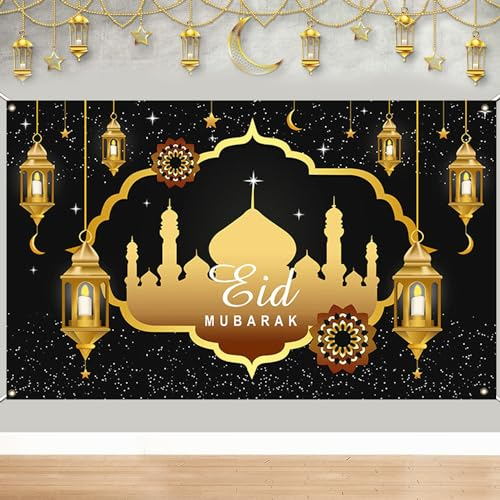 Waofzzn Ramadan Deko, Ramadan Mubarak Hintergrund Banner, Eid Mubarak HintergrundRamadan Kareem Banner für Muslim Islamische Party Eid Mubarak Dekoration