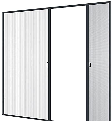 Wip Insektenschutz Plissee-Tür Expert Fliegengitter Alurahmen für Türen, Selbstbausatz extra groß für Doppeltüren, weiß, 240 x 240 cm, 03959