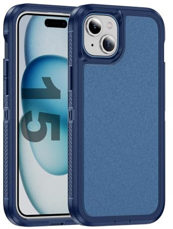 Tuvror for iPhone 15 Case, Shockproof Dustproof Drop Proof, Military-Grade Protection, Dual Guard Case for iPhone 15 (6.1 inch), Blue