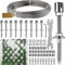 Draht-Rankgitter-Set, Edelstahl-Wanddraht, Rankgitter-Set, Pflanzentraining, Garten, Drahtseil-Set für Zierreben und Rosen, unterstützt Reben (mit 16 m Seil)