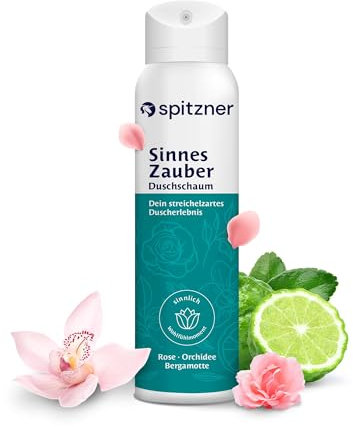 Spitzner Duschschaum Sinneszauber 150 ml – Sinnliche Wellness-Schaumdusche für sie, blumig-holzig und würzig, sanft reinigender Schaum, hautverträglich und vegan (1x 150ml)