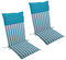 LILENO HOME Gartenstuhl Auflagen als [2er Set - Hochlehner] in Streifen Aqua - Uni Aqua - Bequeme Liegen als Sitzauflagen für Gartenmöbel - Stuhlkissen für Gartenstühle Malt