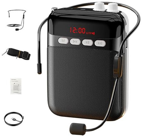 Amplificatore vocale personalizzato | Altoparlante con PA con suono chiaro | Amplificatore wireless con cinghia regolabile per insegnare allenatori, guide di viaggio