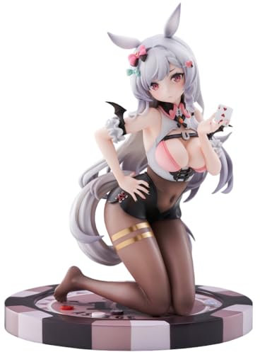 Gooyeh Anime Illustration Girl Figur Anime Ashigechan Figur Modell Anime-Skulptur Kniende Modelle Statue Schwarze Seide Anime-Skulptur Desktop-Dekoration Gift for Fans 18CM