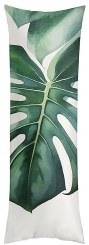 ZLFDSKGY Dekorativer Kissenbezug mit Monstera-Blatt-Druck, Polyester, 50,8 x 127 cm, weiche Kissenbezüge, knitterfrei, Kissen nicht im Lieferumfang enthalten