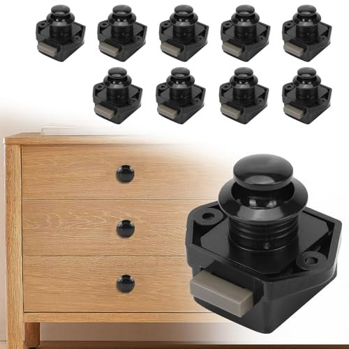 Opaltool Push Lock Button Catch, 18-22mm Schlüsselloses Türschloss mit Schraube, Schranktürverriegelung für RV Camping Wohnwagen Wohnmobil Van Boot Schranktür