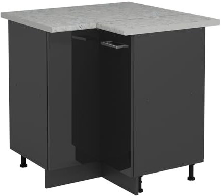 Vicco Meuble d'angle R-Line, Anthracite Haute Brillance, 75.6cm PT Marbre