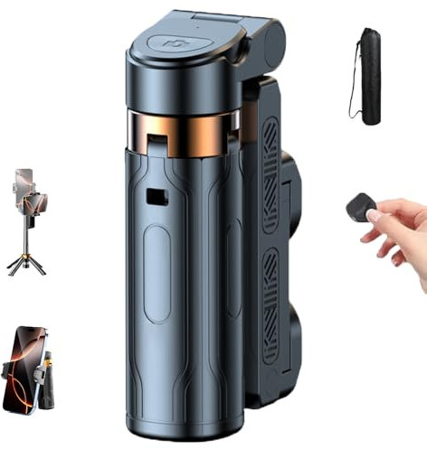 Magic John Portable Selfie Stick, Pocketflex Mini Tripod, 360°Flexible Rotation, Detachable Remote Contro, for Vlogs,Landscape Photography, Maximum Load 2kg (Black)