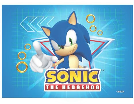 Dekora, Sonic Edible Wafer, Cake Topper Sheet, Birthday Cake Decoration for Kids, A5 Size