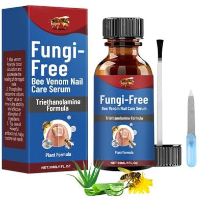 Nail Fungus Treatment for Toenails – Extra Strong Bee Venom Anti-Fungal Nail Care Serum, Nail Repair Solution for Ingrown Toenails, Cuticle Protection & Strengthening, Include Nail File