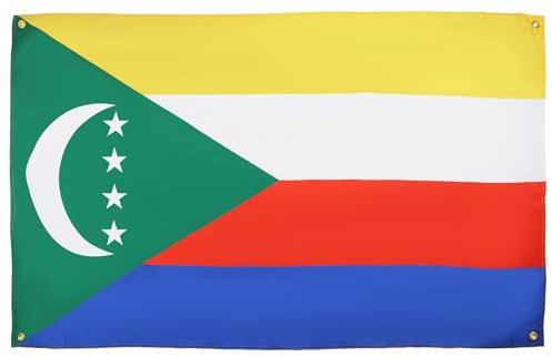 AZ FLAG Drapeau Comores 150x90 cm avec 4 oeillets, Pavillon Comorien pour balcon ou mur