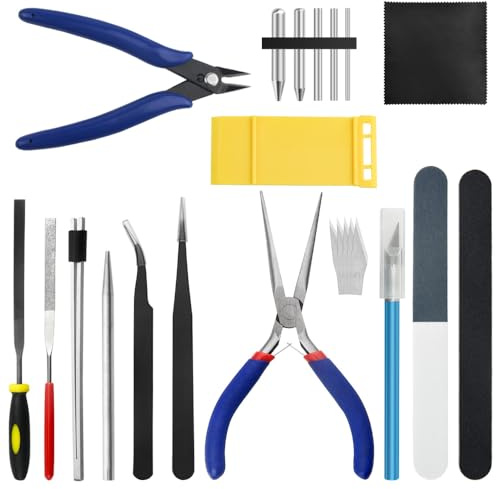 BGTXINGI 23PCS Metal Puzzle Tool Set Metal Model Kits with Long-nose Pliers Flat Nose Pliers Multifunctional Groove Bending Tools for Car Hobby Model Building Repairing and Fixing DIY Craft Kit