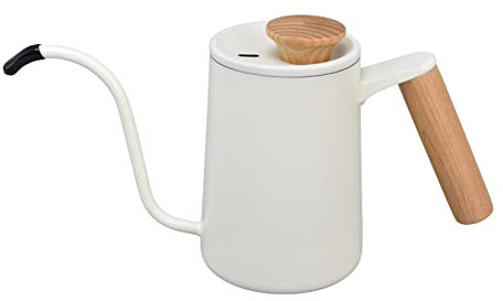 Brrnoo Schwanenhalskessel, über Kaffeekanne mit Langem Schwanenhals -Ausguss Tropfenlosen Stahlgriff Tropfkaffee Edelstahl Kaffeekanne für Gasherd, Induktionsherd, Halogenherd (600 ml)