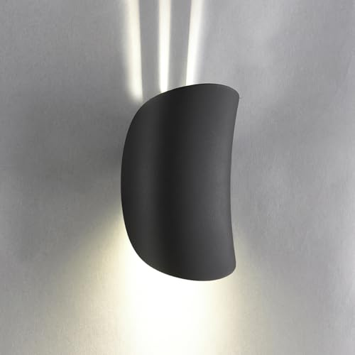 MULANDI LED Wandleuchte Up and Down Leuchten Aussen IP54 Außenlampe Wand LED 4000K Aluminum Clear Glass Modern Außenlampe Auf und Ab Wandlichter Licht nach oben und unten für Flur Garten Hof