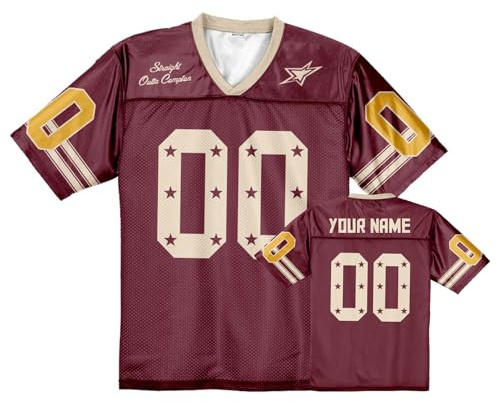 personalisiert Y2K American Football Trikot – Baggy 90er Hip-Hop Stil V-Ausschnitt Shirt – Personalisierbares Geschenk für Fans Herren Damen Kinder