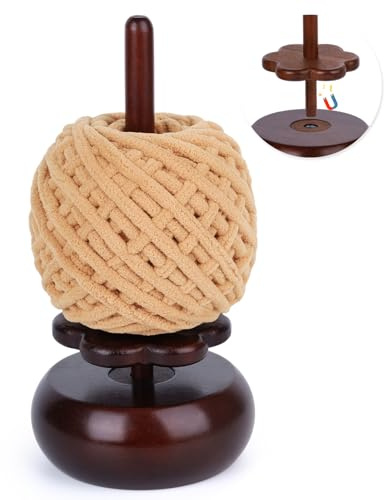 Aeelike Garnhalter Holz, Rotierender Wollabwickler mit Kugellage, Wollhalter Magnetisch Keine Montage Erforderlich Maglev Wollknäuelhalter zum Häkel und Stricken für Strickliebhaber