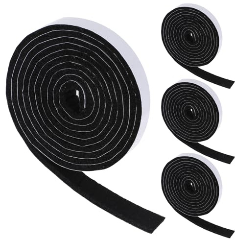 IANFAN 4 Rollen Filzgleiter Selbstklebend 3mmx1.2cmx1.5m Filzband Filzrolle | Selbstklebend Möbelgleiter Schwarzer Stuhlfilzgleiter Filz Möbel Filzstreifen zur Vermeidung von Kratzern Schalldämmung