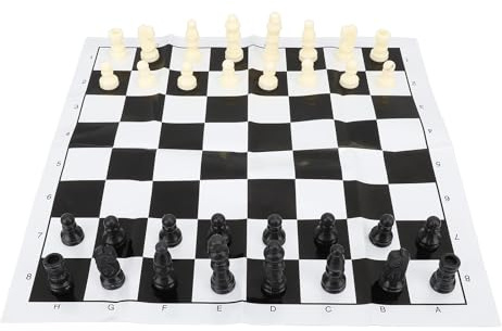 POENVFPO Internationales Schachspiel, Faltbar, Tragbar, Chinesisches Schach-Dame-Set, Komplett für Reisen, Familientreffen, Langlebiges PP-Material