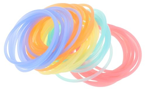 MOLUCKFU 50 Pièces Lot Bracelets Élastiques Silicone Lumineux Multicolores Accessoires Fluorescents pour Jeux Extérieurs Fêtes et Cadeaux Garçon Fille Confortables et Polyvalents