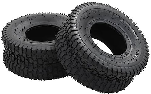 Kaloriko Pneumatici di ricambio in gomma per carriola, 15 x 6.00-6, 4PR, 2 pezzi, 160 kg, per carriola, carriola, carrello di trasporto, attrezzi da giardino, robusti pneumatici ad aria con profilo