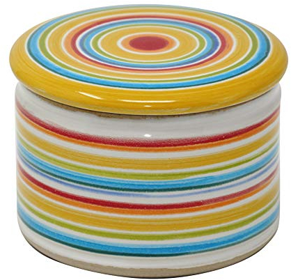 Original Französische Wassergekühlte Keramik Butterdose, Ca 250 gr, Bunt Zyl Groß