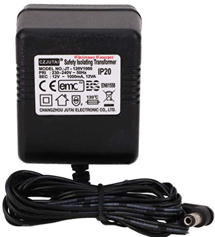 Christmas Concepts® 12v ~ 1.0a 12va Adaptateur Secteur avec câble d'alimentation équipé - Convient pour Les lumières de noël - Adaptateurs de Rechange