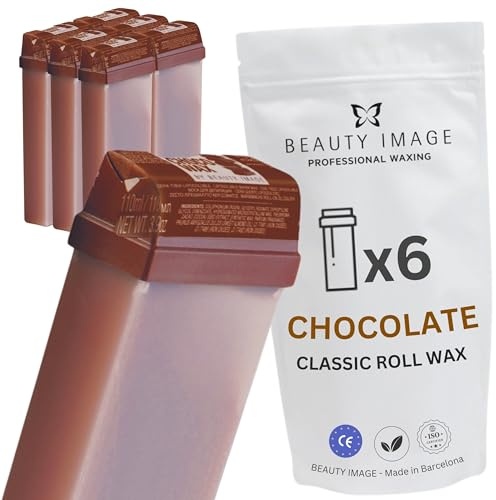 Beauty Image Chocolate Warm Wax Roll On - Pack of 6