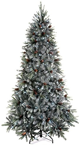 WeRChristmas Pre-Lit Edwardian Spruce Pre-Lit Multi-Function Christmas Tree, 2.1 m - 7 feet with 450-LED, Green