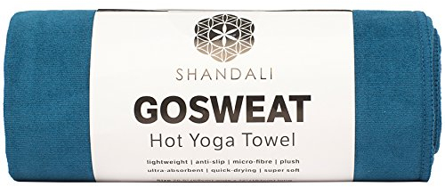 Shandali Hot Yoga GoSweat Mikrofaser-Handtuch in super saugfähigem Premium-Abend-Blau-Wildleder für Bikram, Pilates, Fitnessstudio und Outdoor-Sportarten. 40,6 x 67,3 cm