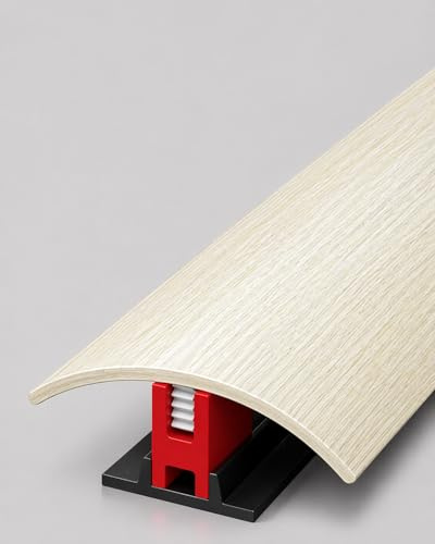 Laminated Threshold Strip Clip System 38mm x 90cm Multi-Height & Pivot Self Adhesive Easy Fit (Cream White Oak)