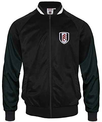 Fulham FC Herren Jacke Track Top Retro Offizielles Fußballgeschenk