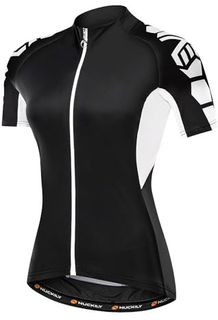 NUCKILY Radtrikot Bike Shirt Schwarz und Weiß Angel Damen Breathable Bicycle Top