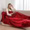 ml MassAri Limited Fleece Blanket Sofa Bed Throw 150x200 Burgundy Double Size Luxurious Cosy Winter Warm Faux Fur Reversible (Burgundy Double)