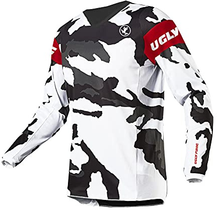 UGLY FROG Herren Downhill Jersey, MTB Männer T-Shirt, Mountainbike/Motocross Herren Langarm/Kurze Ärmel Fahrrad Trikot T Shirt Radtrikot Cycling Jersey für Radsport DEHerDownFT04