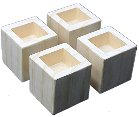 ENCOMAG Möbel Risers Möbelerhöher Betterhöhung Möbelerhöhung Tischerhöher Elefantenfuß Bed Riser aus Holz, 4 Stück