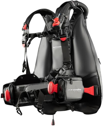 Atomic Aquatics BC2 | Rückenaufblasbarer BCD | bequeme Passform | strapazierfähiges Material, das ein Leben lang hält – wasserdicht, widersteht Rissen und Durchstichen. Größe L