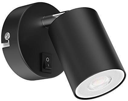 ledscom.de Wandspot WAIKA, einflammig, mit Schalter, GU10, schwarz matt, inkl. 535lm LED GU10 Lampe, weiß
