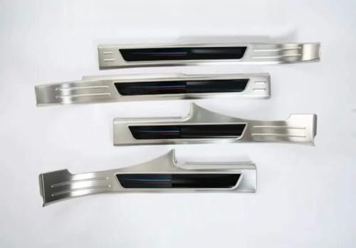 Lot de 4 baguettes de seuil de portière de voiture chromées et en acier inoxydable pour Tiguan 2017, 2018, 2019, 2020.