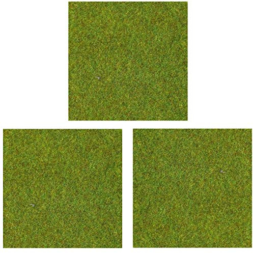OrgMemory Modellbau Grasmatte, (3pcs, 50x50cm), Modell Train Landschaft für Modell Landschaft (Hellgrün)