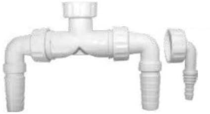 Go Plast Doppio Raccordo Di Scarico 2 Attacchi 1'' Per Lavatrice, Asciugatrice, Climatizzatore E Caldaia