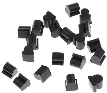 Set mit 20 Ventilrotoren, Gummi-Stoßdämpfer-Stopper, Französisches Horn, Posaune, Tuba-Set (schwarz) – Diamantschwarz, Durchmesser 5 mm (Durchmesser 4 mm)