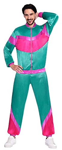 Amscan 9906979 Adult Mens Jogging Suit Costume Size Standard, Multi-Coloured
