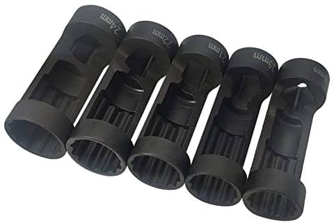 ZKTOOL 5PCS Suspension Strut Nut Socket Set 18MM 19MM 21MM 22MM 24MM, Suspension Nut Socket Set, Shock Absorber Strut Nut Removal Tool, VM #:3353