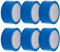 Edenpack 6 Rolls Blue Colour Low Noise Adhesive Tape 50MM x 66M Art and Craft DIY Decorative Packaging Packing Parcel Strong Seal Coloured Acrylic Tape
