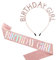GUO-YING Roségoldene Geburtstagskrone Geburtstags SchäRpe Prinzessin Krone Glitzer Geburtstag Mädchen Schärpe & Strass Tiara Kit für Geburtstag Geschenk Party Zubehör und Dekorationen (M)