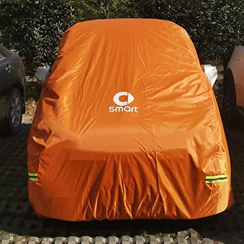 CANLAY Auto Abdeckung Vollständig wasserdicht, Kratzfest, strapazierfähige Auto Abdeckung, UV Schutz Auto Abdeckung für Smart Fortwo 451 453, Orange