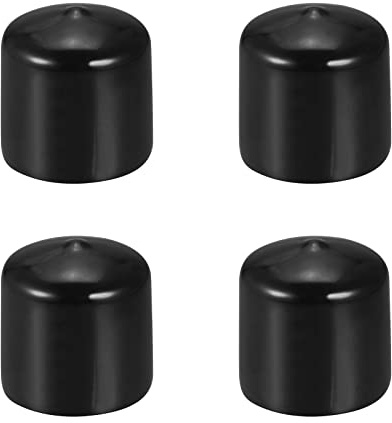 sourcing map 4 Paquet 40mm ID Noir Vis Filetage Protecteurs Caoutchouc Terminal Capuchons Boulon Couvercles pour Vis Boulon Meubles Tuyau